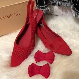 New in Box Red Women's Slingback Flats by Vivavi